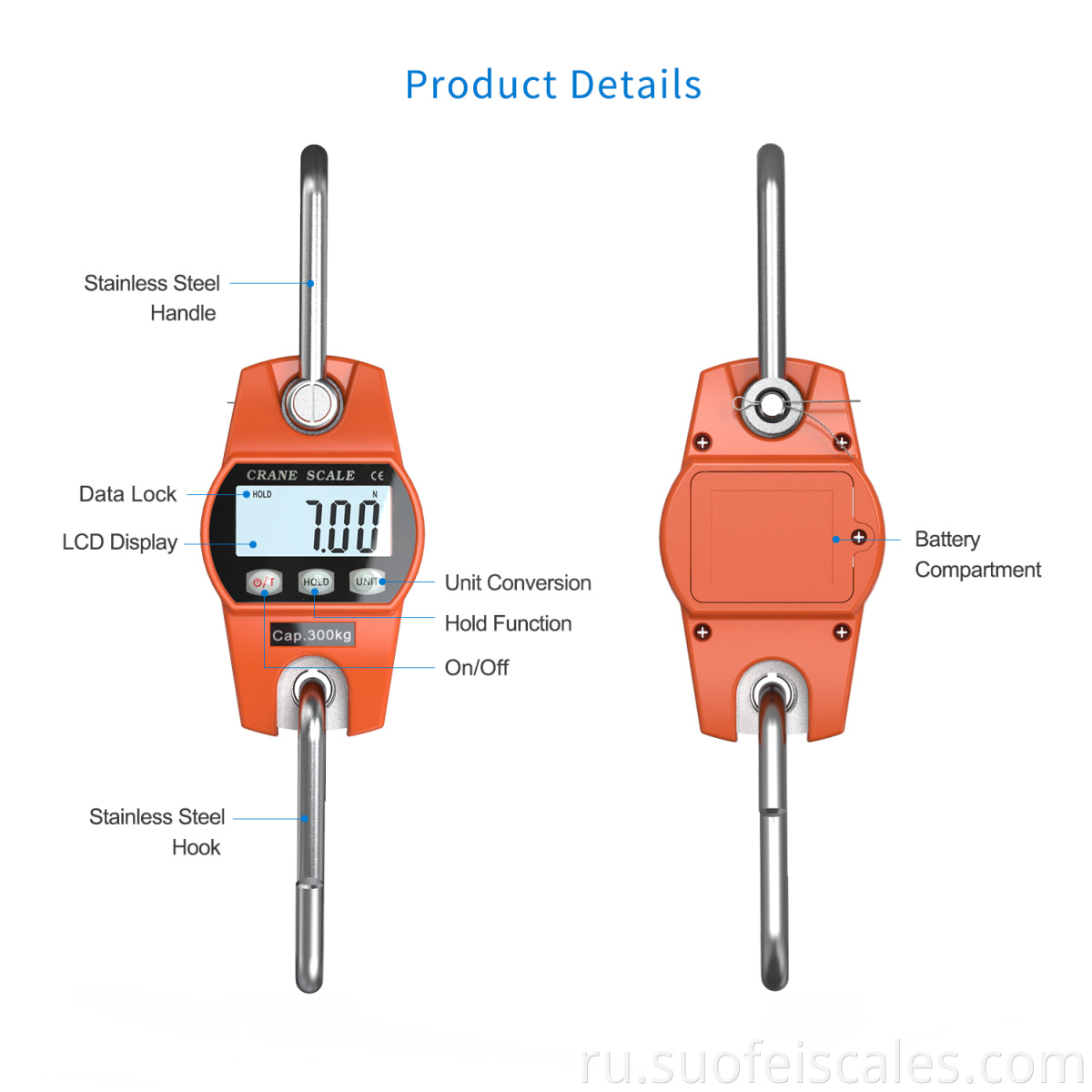 SF-916 OCS Mini Industrial Digital Crane Electronic Balance 300 кг шкала подвесной шкалы